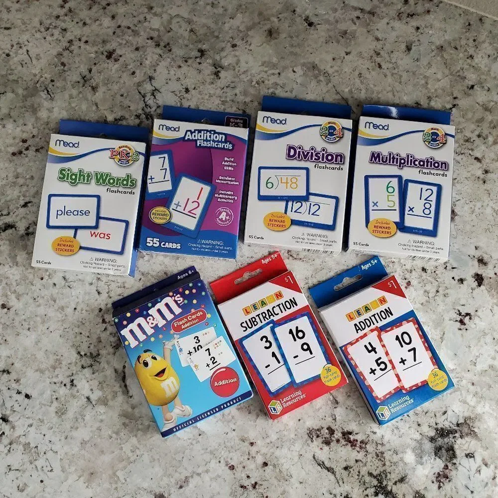 Add, subtract, multiply, divide, words flashcards